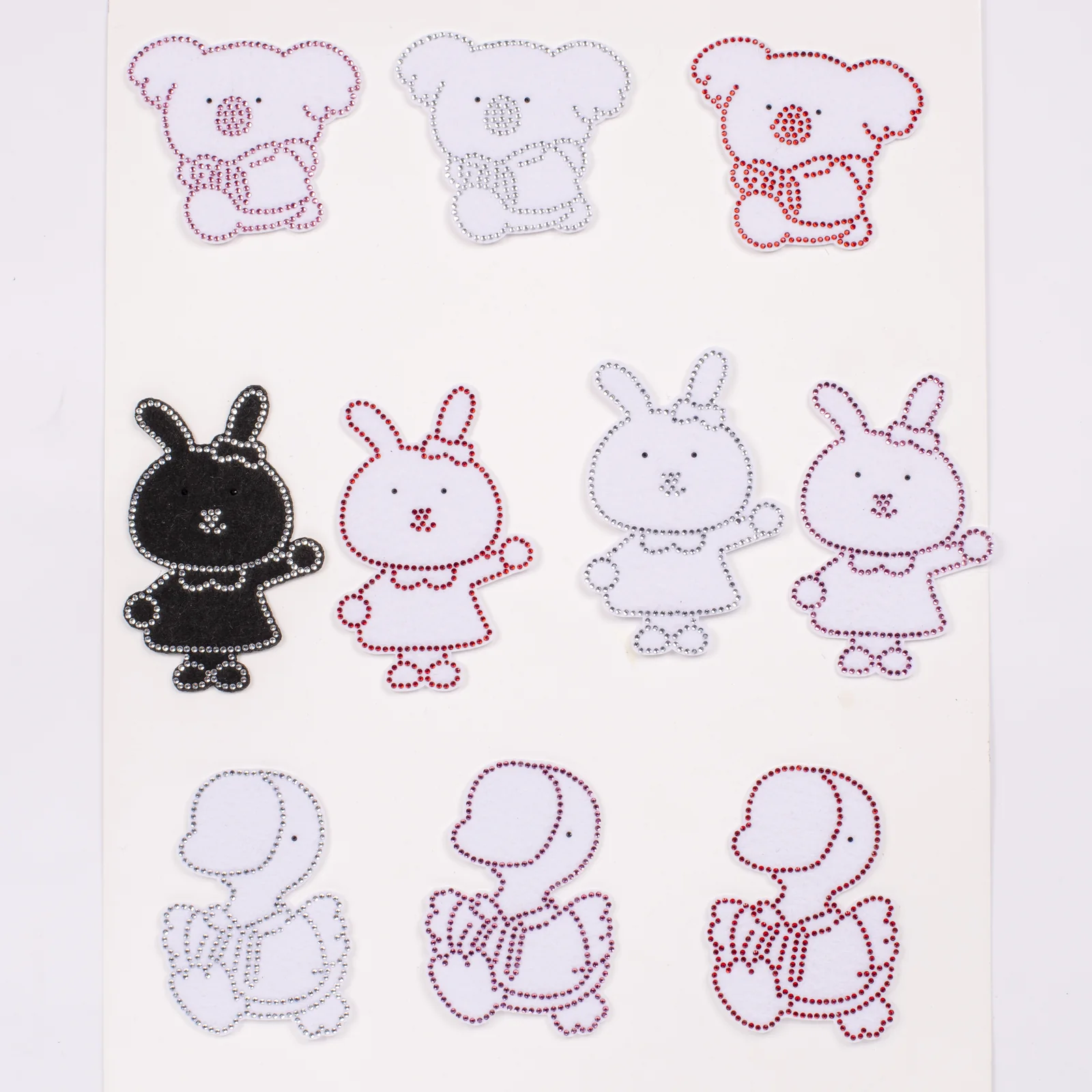 DIY cartoon patch animal silhouette reference set