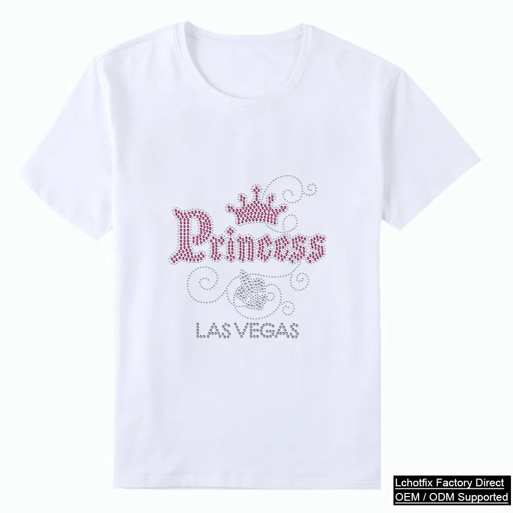 Princess crown rhinestone heat transfer T-shirt reference