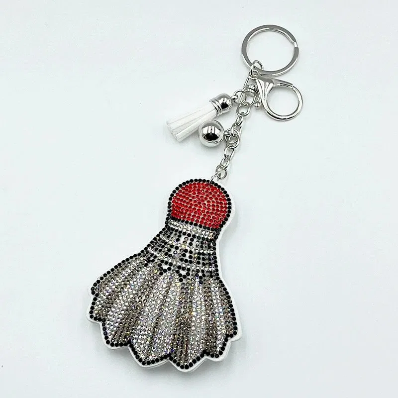 Rhinestone keychain wholesale badminton specimen