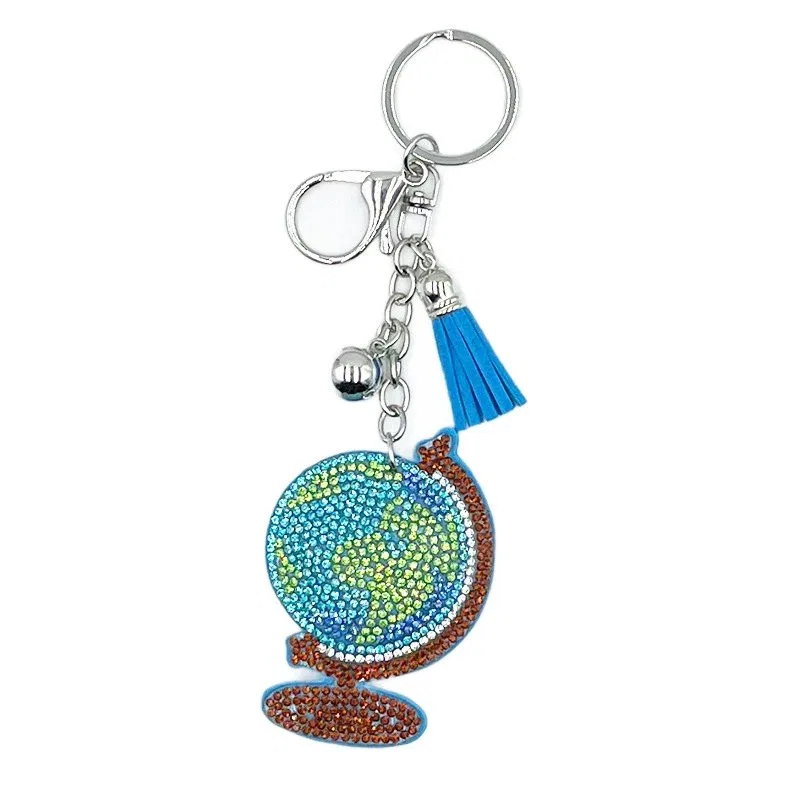 Globe keychain travel rhinestone wholesale specimen