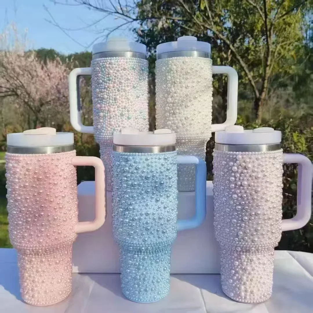 Pearl Beaded 40 oz Tumbler