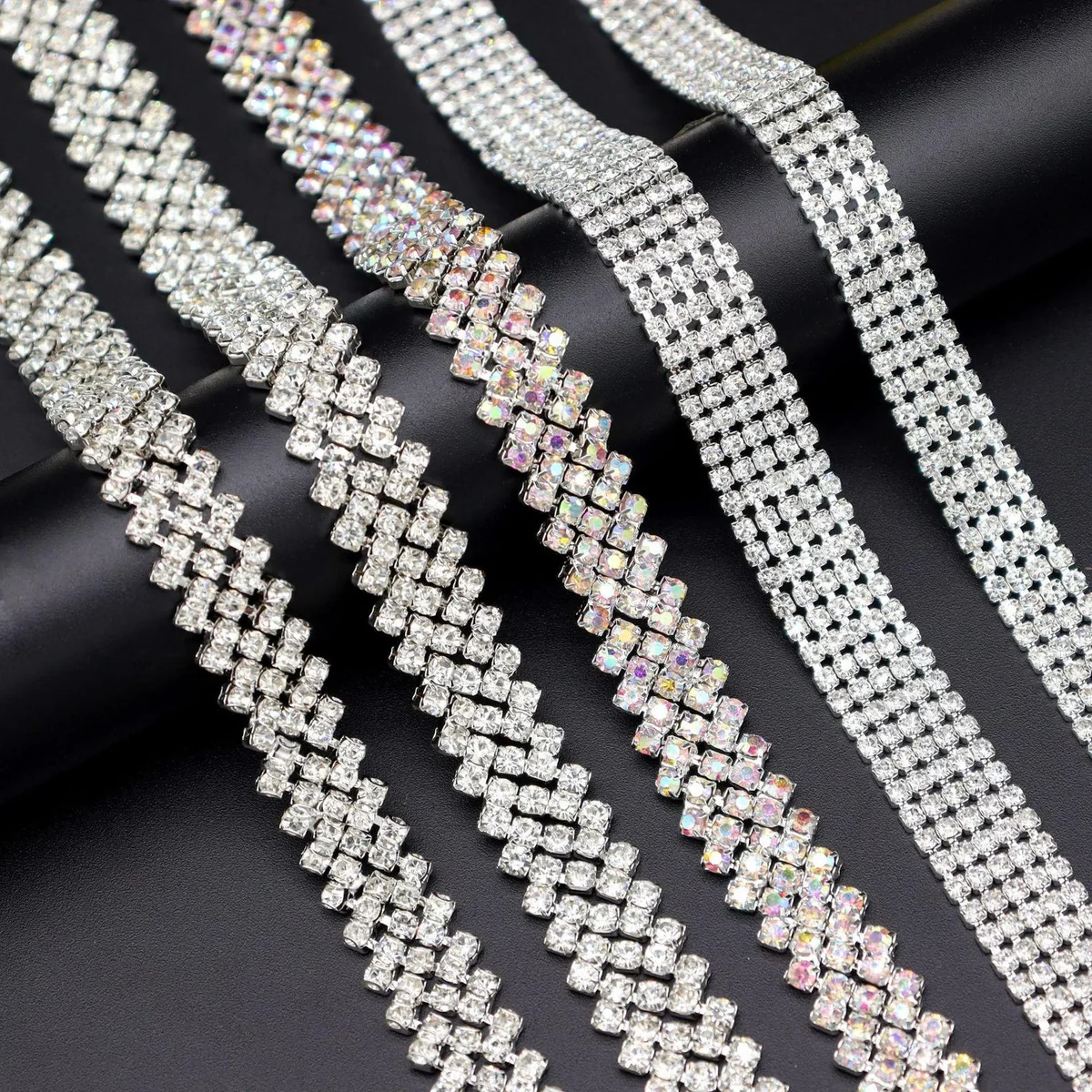 Multi-Row Rhinestone Chain Trim