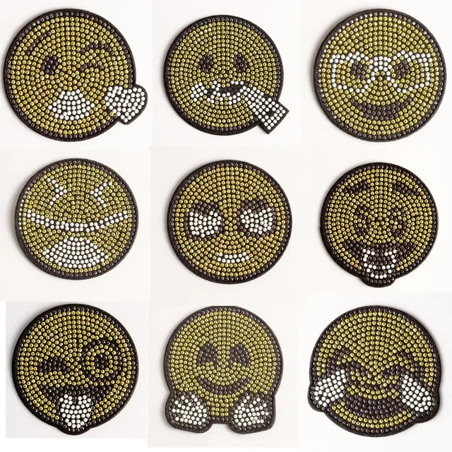 Smiling face made from rhinestones