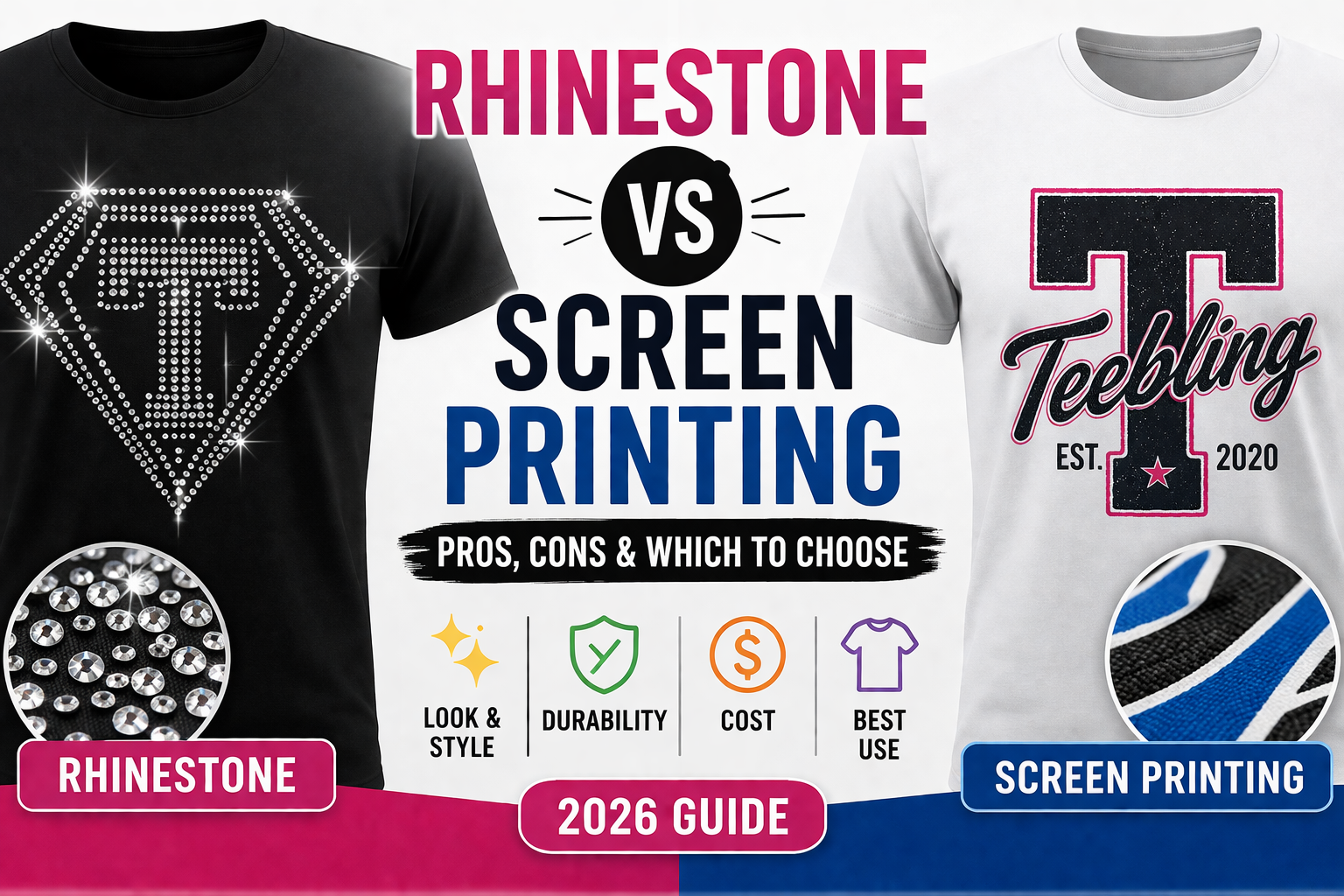 Rhinestone vs Screen Printing: Which Is Better for Your Apparel?