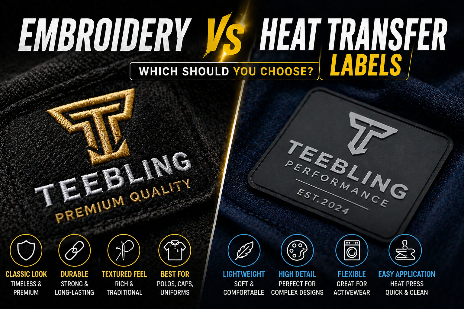 Embroidery vs Heat Transfer Labels: Which Should You Choose?