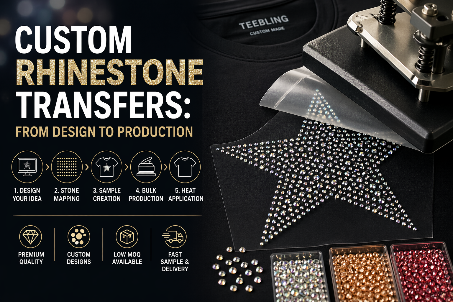 Custom Rhinestone Transfers: From Design to Production