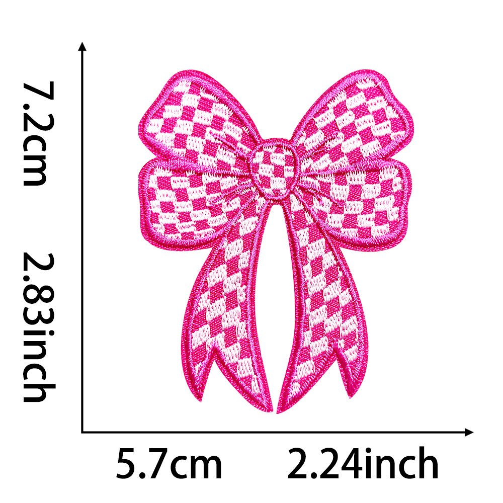 Glitter Vintage Silver Leather Bowknot Baseball Embroidered Iron-on Patch DIY Large Applique patch