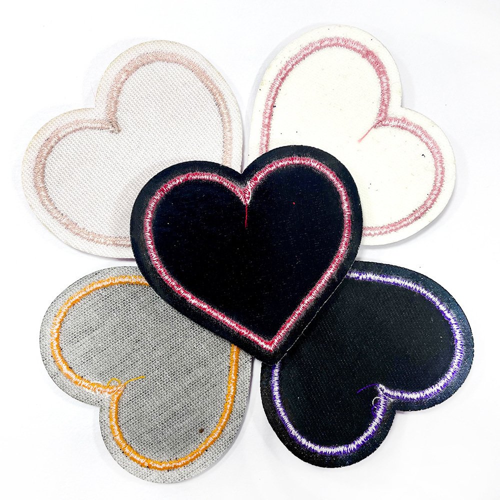 Glitter Heart Leopard Print Iron-on Patch DIY Small Applique for Bags Hats