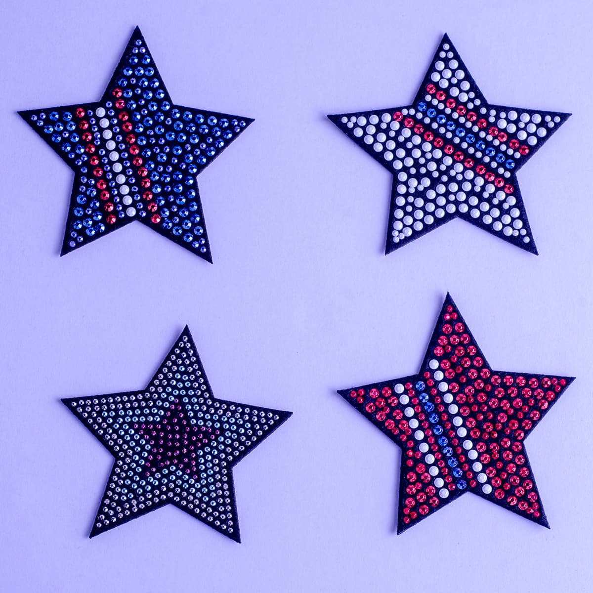 Adhesive Felt Fabric Star Shape Hotfix Rhinestone Patch for Bags Clothing Shoes Socks
