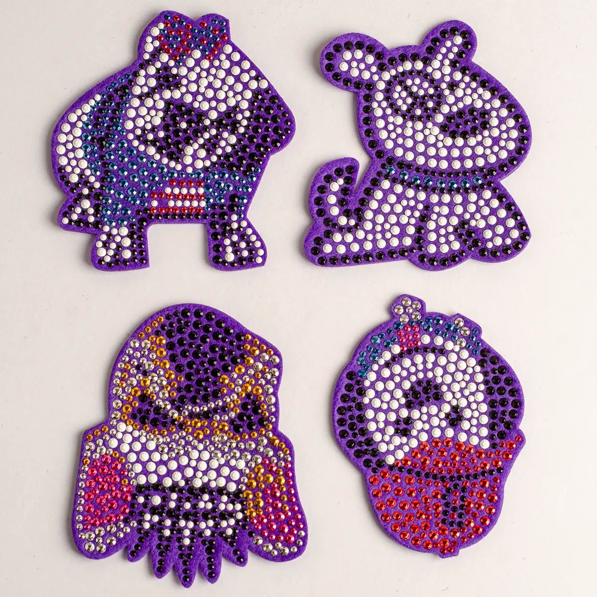 Cartoon Animal Rhinestone Hotfix Patch with Felt Bottom Clothing Repair Applique Badge