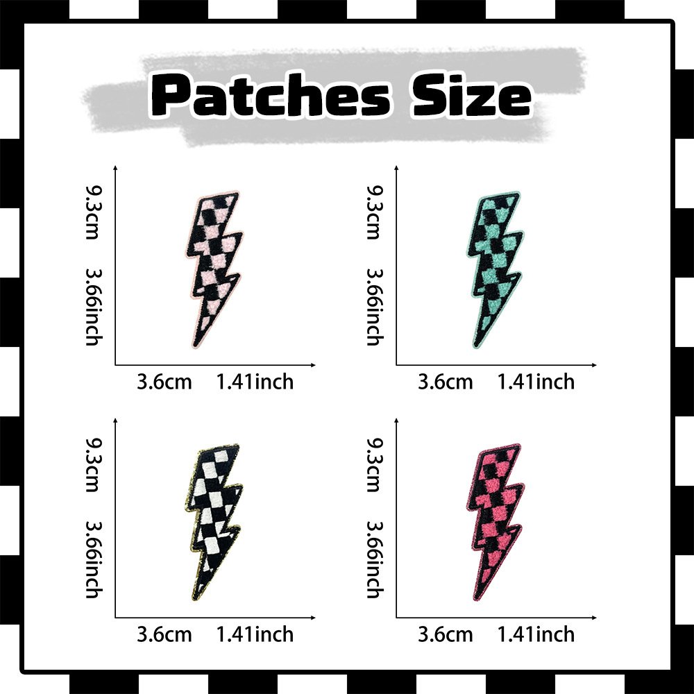 Leopard print heart, star, and lightning bolt sequin iron-on embroidered patches for backpacks, hats, and appare