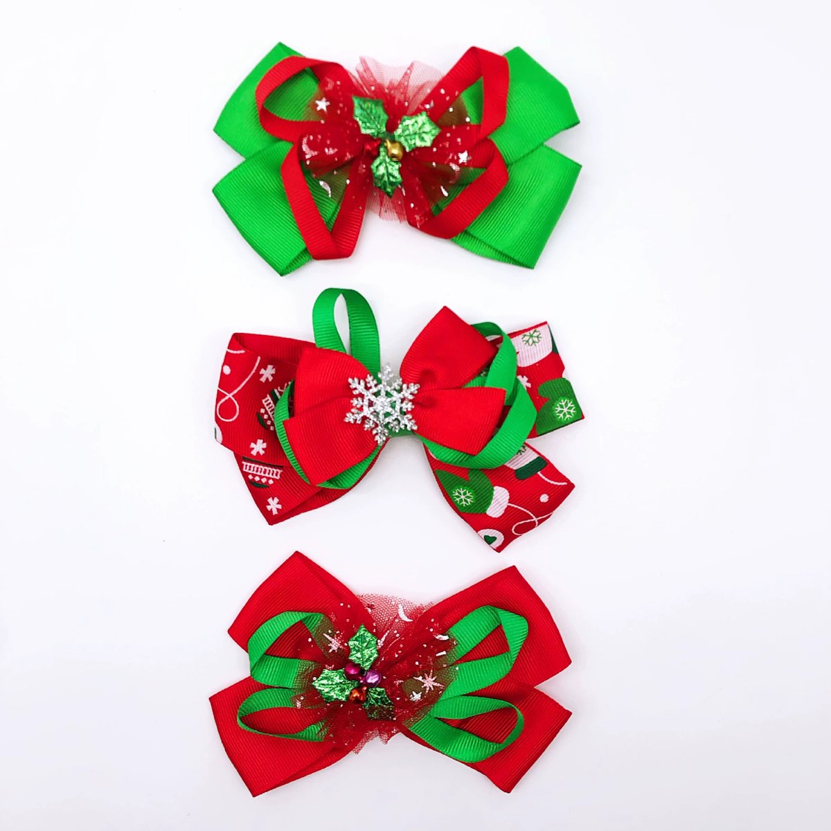 Halloween Party Turkey Bow Hair Clip Set – Kids Glitter Ribbon Hair Accessories