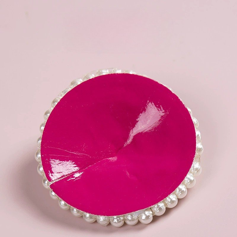 Reusable White Pearl Pasties – Acrylic PU Leather Adhesive Nipple Covers Invisible Seamless