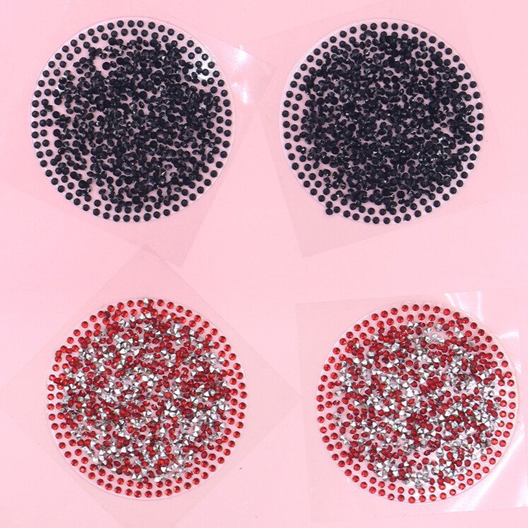 Round Shiny Diamond Nipple Pasties For  Festival & Stage Disposable Covers
