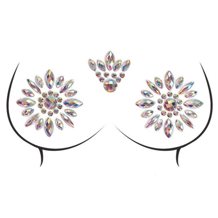 Acrylic Rhinestone Nipple Pasties – Transparent Invisible Adhesive Covers for Parties
