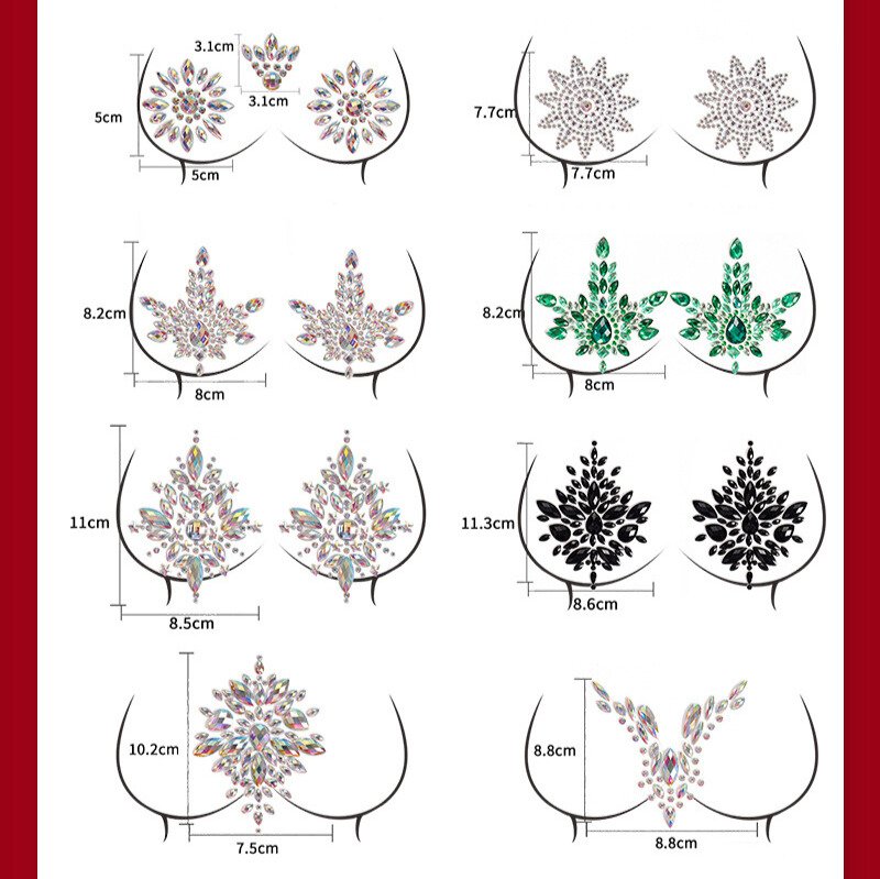 Acrylic Rhinestone Nipple Pasties – Transparent Invisible Adhesive Covers for Parties