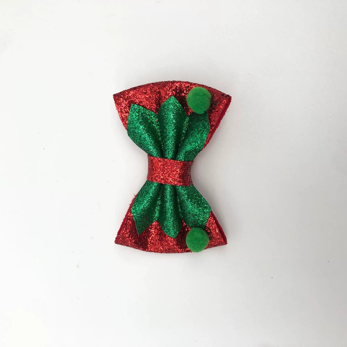 Christmas Reindeer Antler Hair Clip for Girls – Glitter Sparkle with Pom-Poms