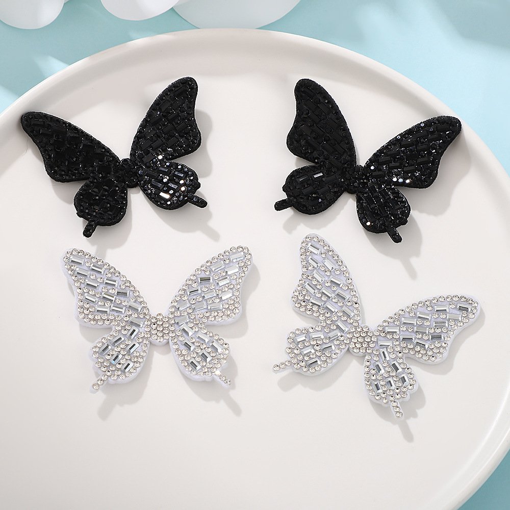 Butterfly Rhinestone Iron-On Patch – DIY Glass Crystal Applique for Headbands, Bags & Clothing