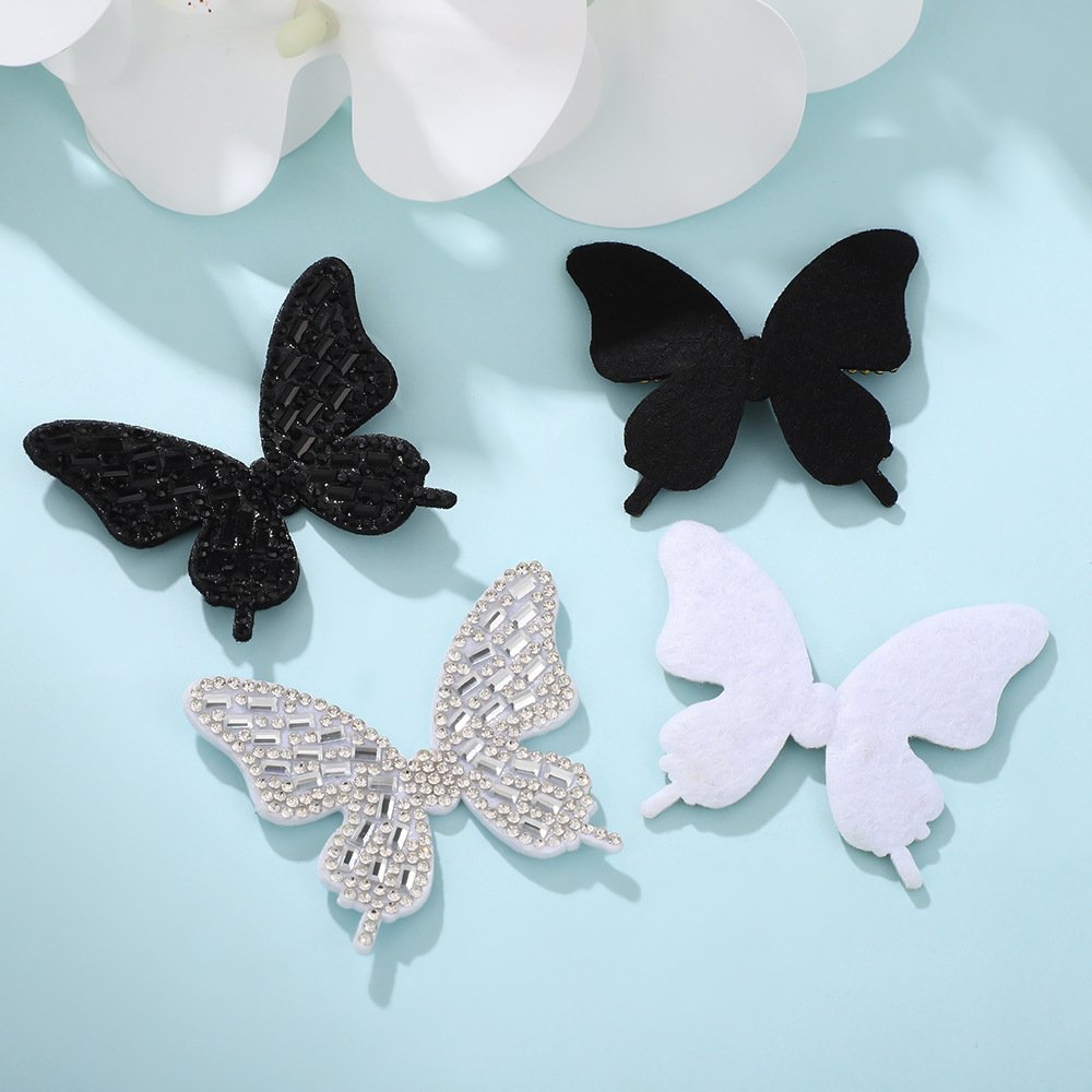 Butterfly Rhinestone Iron-On Patch – DIY Glass Crystal Applique for Headbands, Bags & Clothing