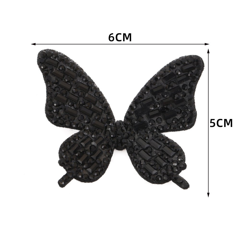Butterfly Rhinestone Iron-On Patch – DIY Glass Crystal Applique for Headbands, Bags & Clothing