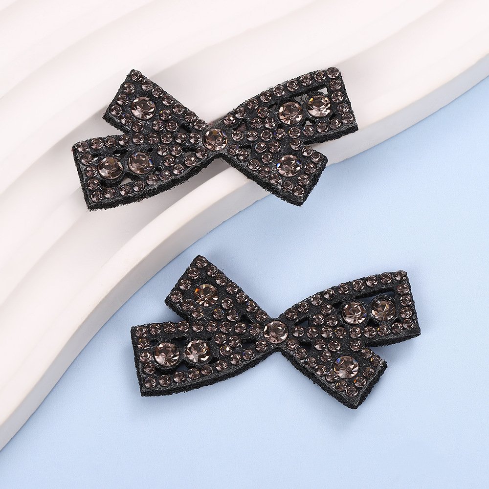 Rhinestone Bow Iron-On Patch – DIY Heat Transfer Applique for Shoes, Hats, Bags & Clothing