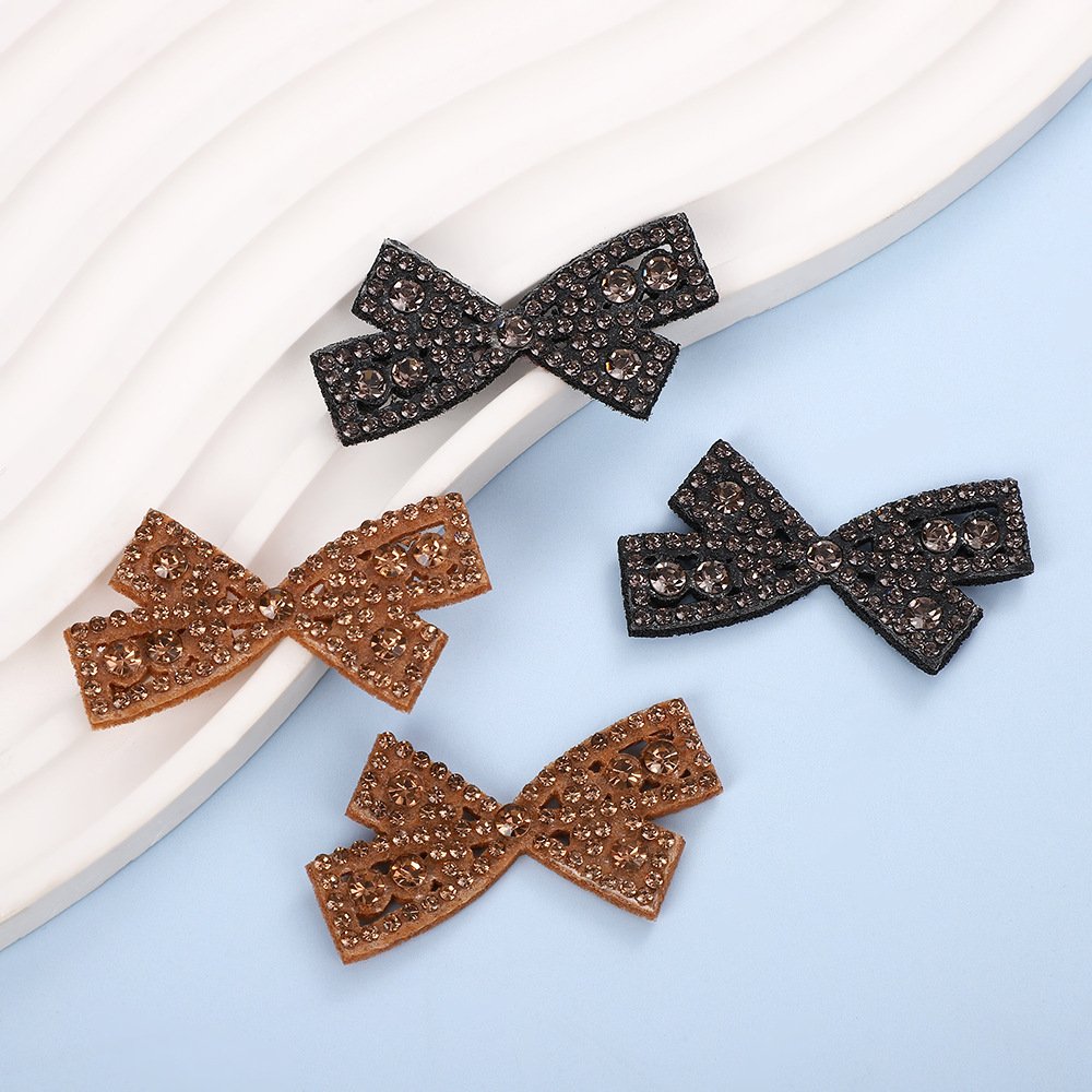 Rhinestone Bow Iron-On Patch – DIY Heat Transfer Applique for Shoes, Hats, Bags & Clothing