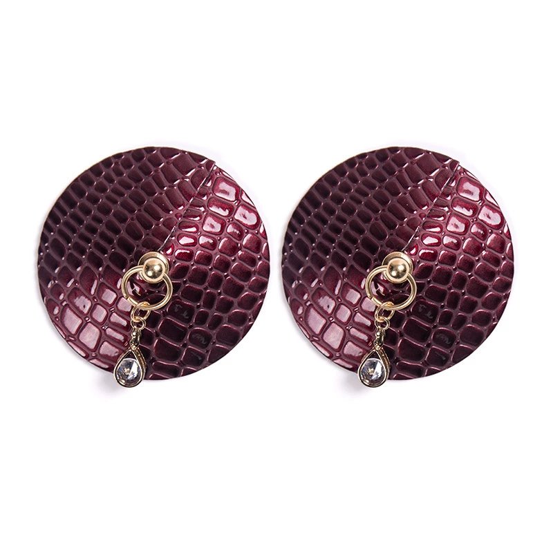 Mesh Pendant Round Acrylic Diamond PU Alloy Chain Nipple Covers – Invisible Seamless Pasties