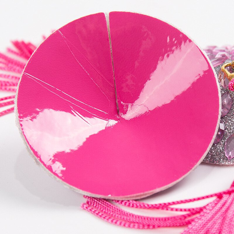 Acrylic PU Glitter Pink Diamond Tassel Nipple Covers – Invisible Reusable Pasties