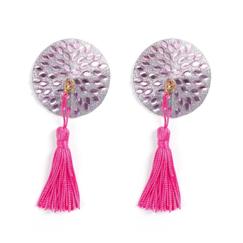Acrylic PU Glitter Pink Diamond Tassel Nipple Covers – Invisible Reusable Pasties