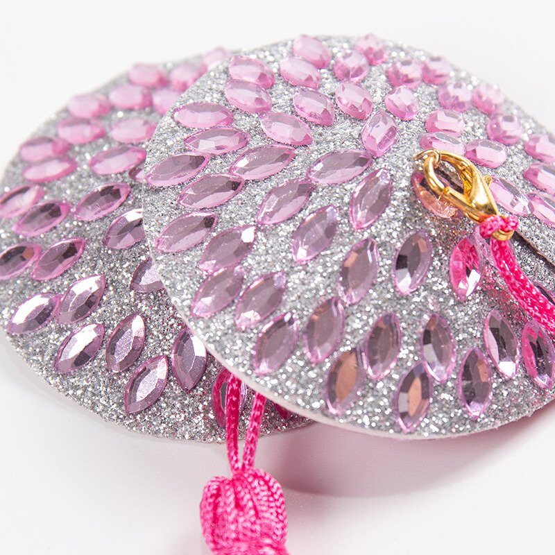 Acrylic PU Glitter Pink Diamond Tassel Nipple Covers – Invisible Reusable Pasties