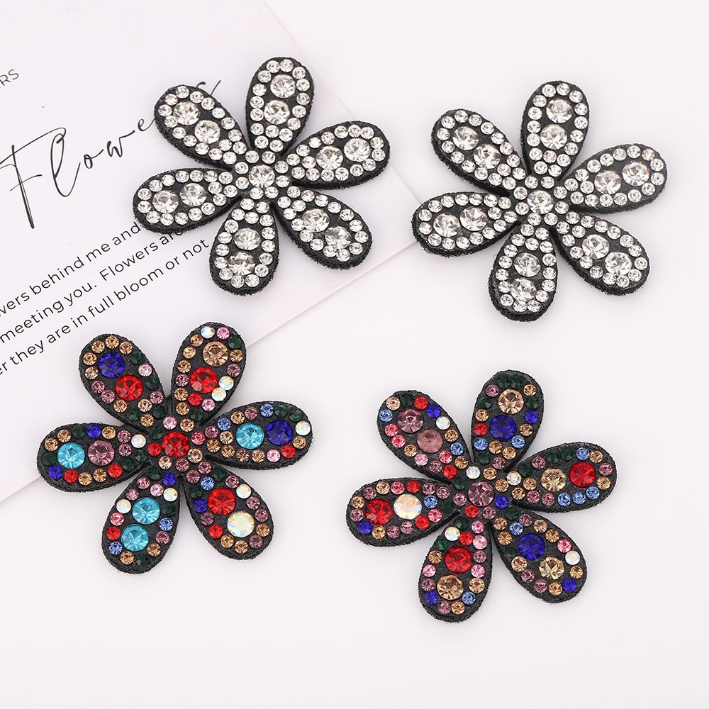 Korean Style Five-Petal Rhinestone Iron-on Patch – DIY Accessories for Hairbands, Bags & Clothing  Price *