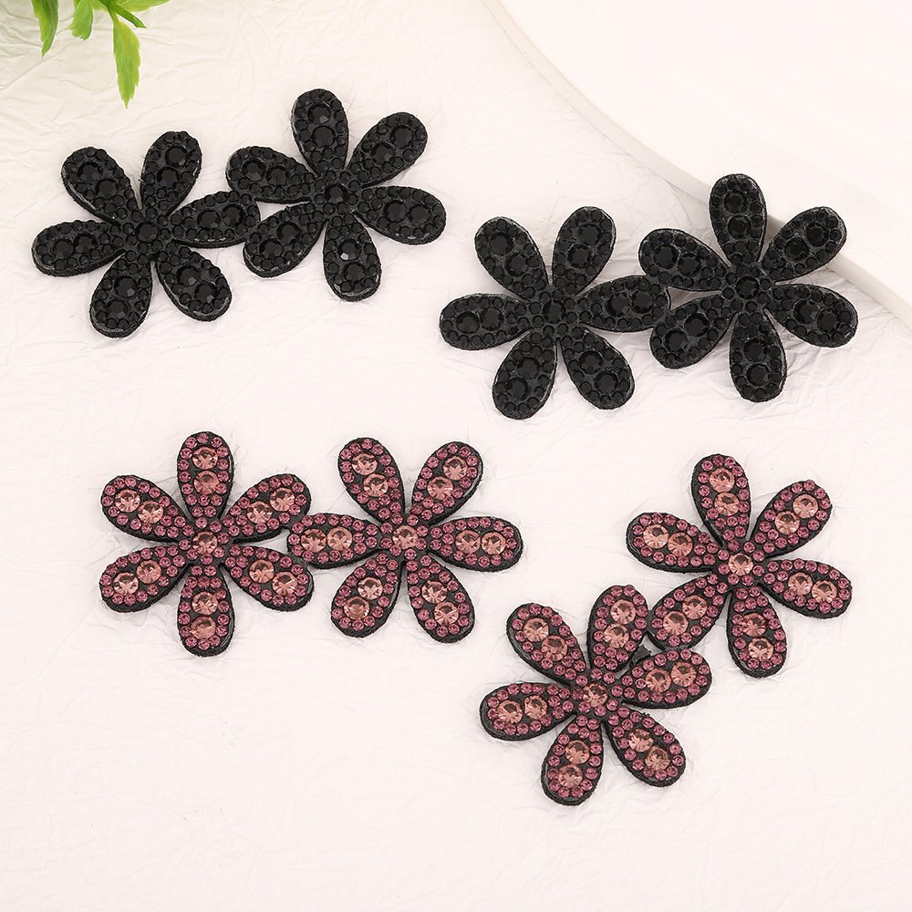 Korean Style Five-Petal Rhinestone Iron-on Patch – DIY Accessories for Hairbands, Bags & Clothing  Price *
