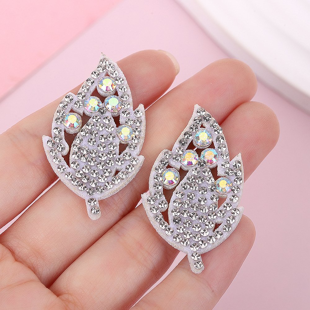 Valentine’s Day Heart Rhinestone Patch – Sparkly Double Heart Iron-on Appliqué for DIY Clothing & Accessories