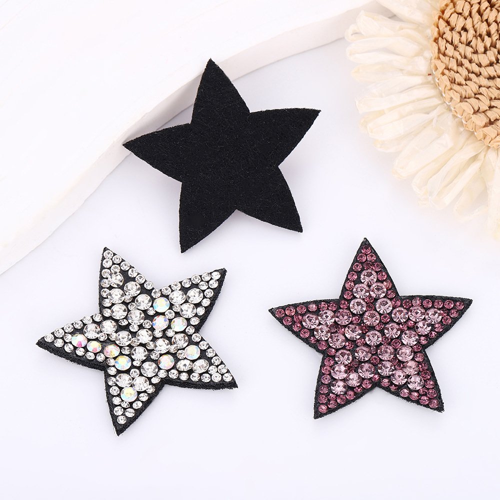 Colorful Full Rhinestone Star Patch – DIY Iron-On Appliqué for Clothing, Bags & Accessories
