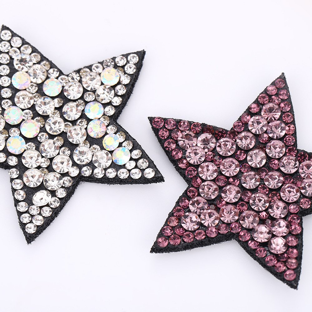 Colorful Full Rhinestone Star Patch – DIY Iron-On Appliqué for Clothing, Bags & Accessories