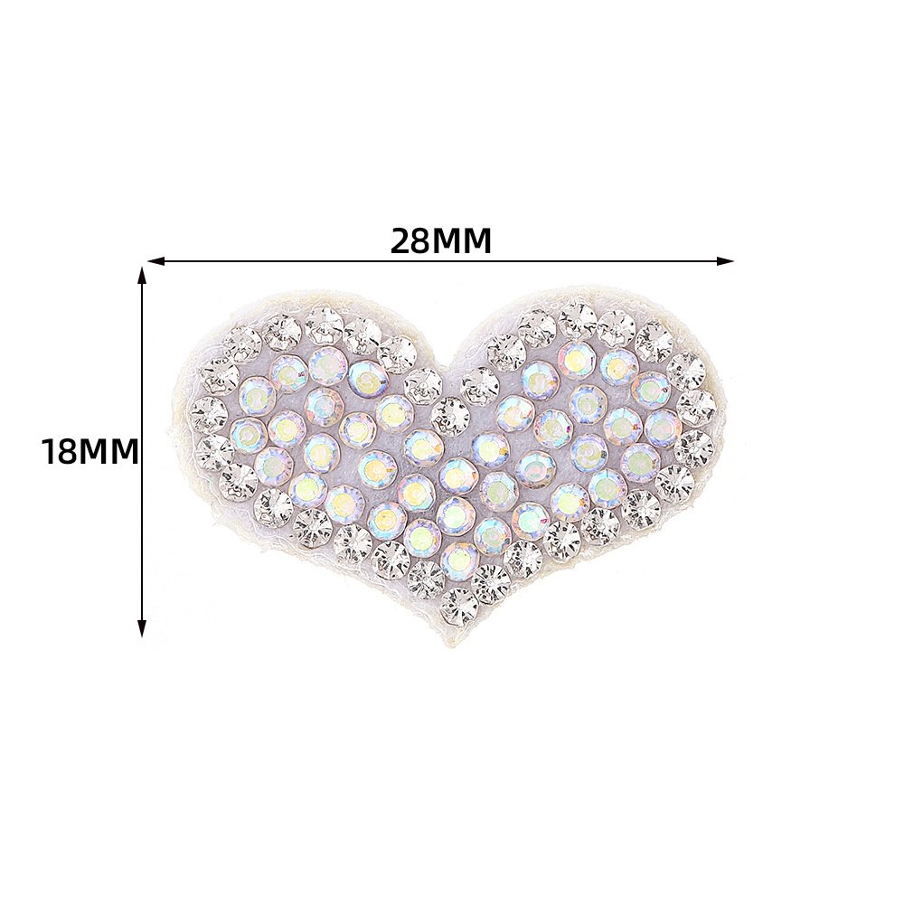 New Heart-Shaped Rhinestone Iron-On Patch – DIY Non-Woven Fabric Applique for Clothing, Bags & Couple Outfits