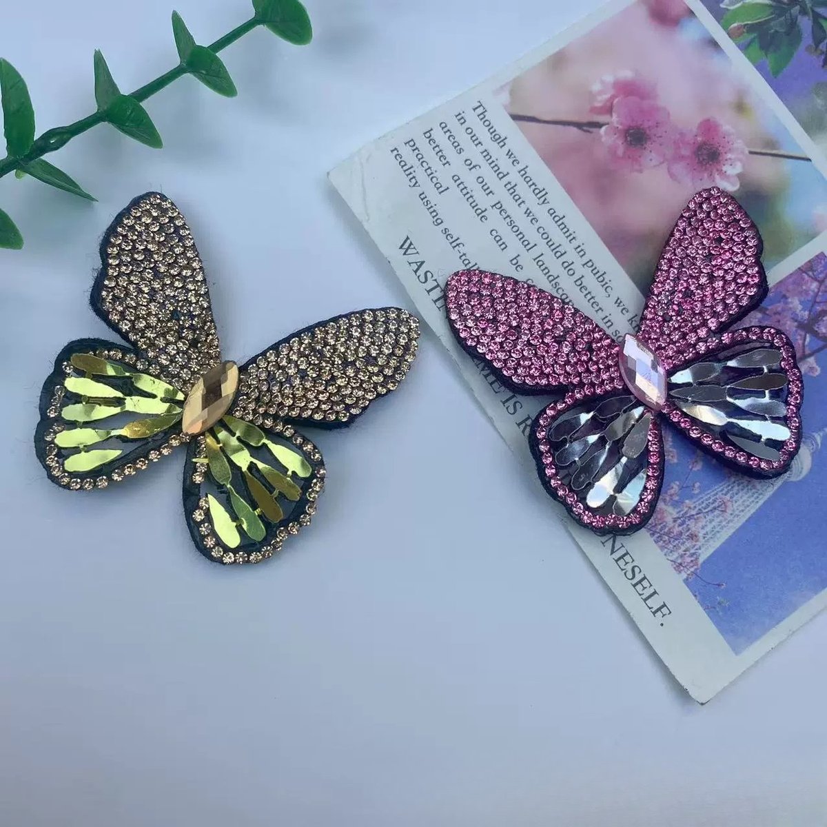 French-Style Rhinestone Flower & Butterfly Accessories – DIY Embellishments for Phone Cases, Hair Accessories, Shoes, and Apparel