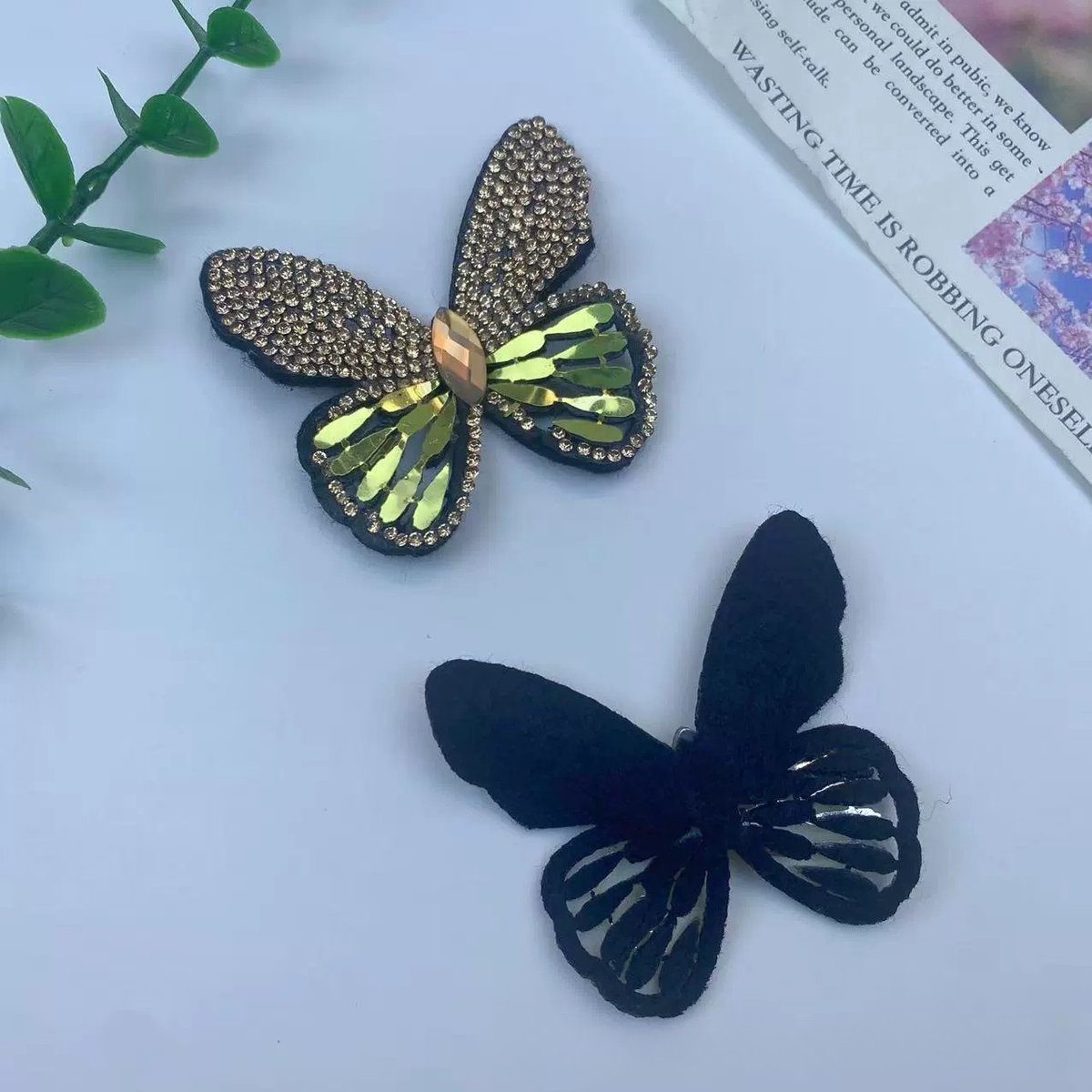 French-Style Rhinestone Flower & Butterfly Accessories – DIY Embellishments for Phone Cases, Hair Accessories, Shoes, and Apparel