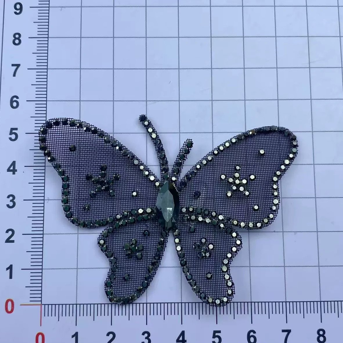 3D Rhinestone Mesh Butterfly Applique – DIY Hair Clips & Fashion Accessories Craft Material