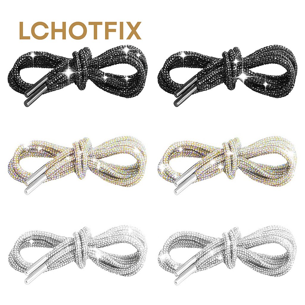 Water-Diamond Rhinestone Tube Shoelace — Full-Drill Colorful DIY Accessory Strip - Custom Heat Transfer