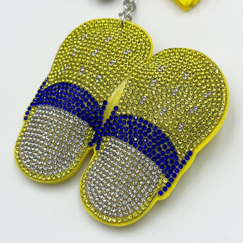 Rhinestone Slipper Keychain Tassel Charm – Cute Crystal Bag Pendant Accessory