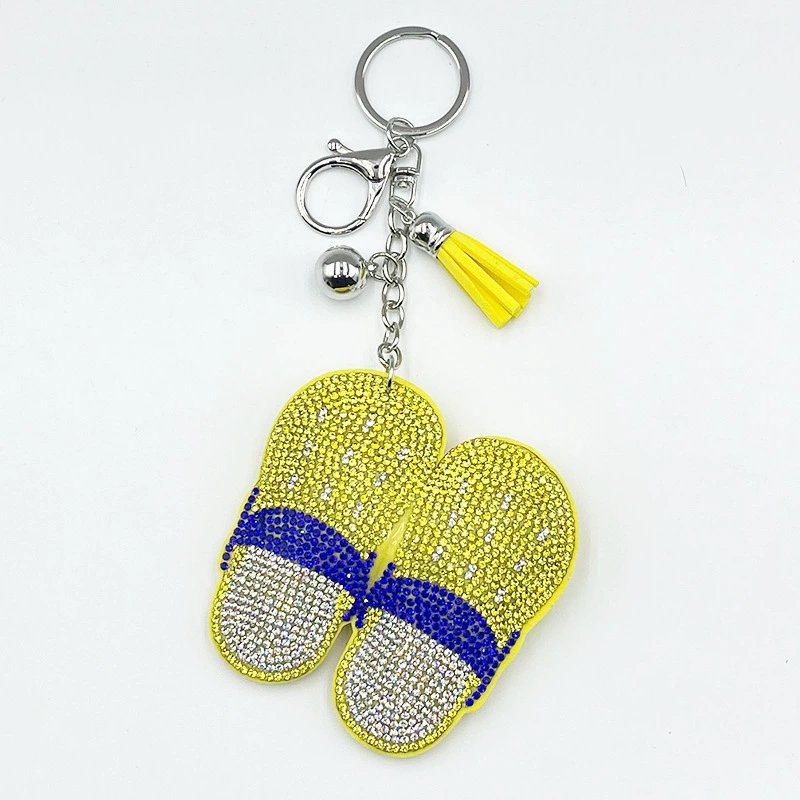 Rhinestone Slipper Keychain Tassel Charm – Cute Crystal Bag Pendant Accessory