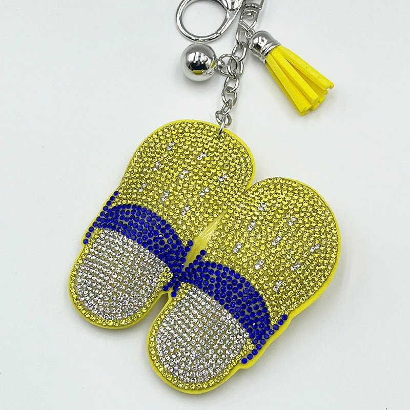 Rhinestone Slipper Keychain Tassel Charm – Cute Crystal Bag Pendant Accessory