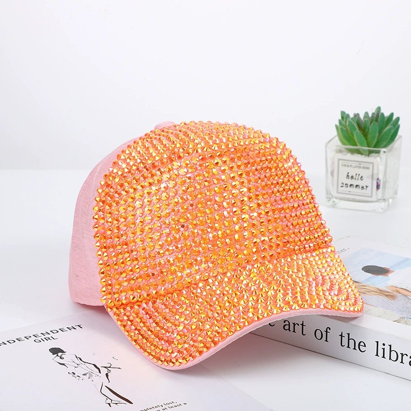 Fashion Rhinestone Baseball Cap — Korean Sparkle Handmade Sun Hat