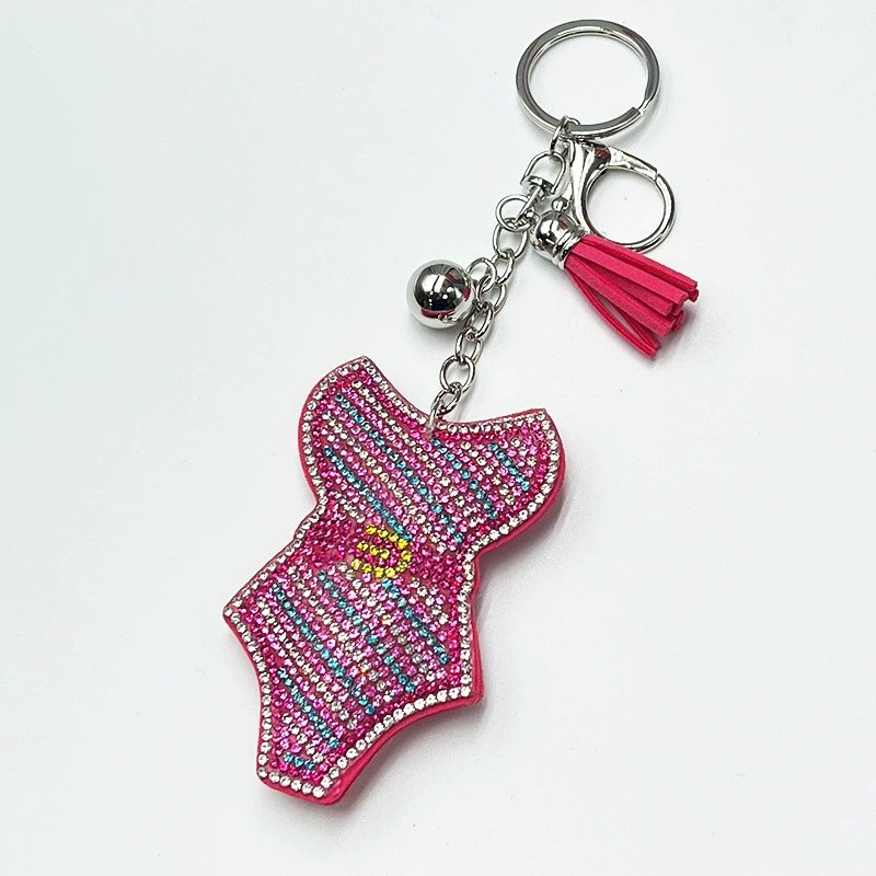 Rhinestone Bikini Keychain with Tassel — Fashion Women’s Bag Charm Accessory