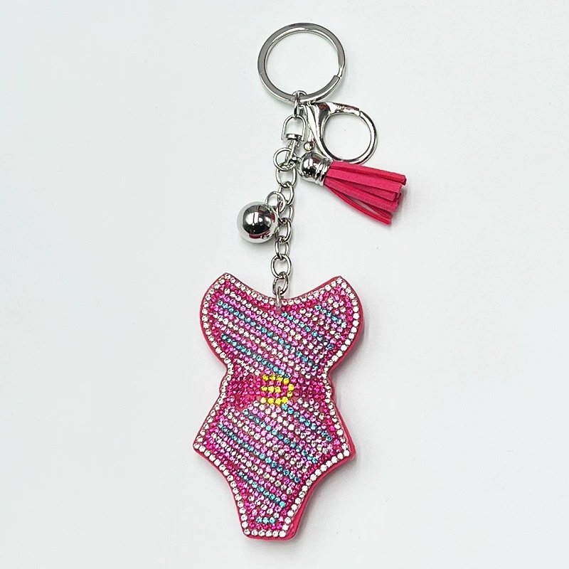 Rhinestone Bikini Keychain with Tassel — Fashion Women’s Bag Charm Accessory
