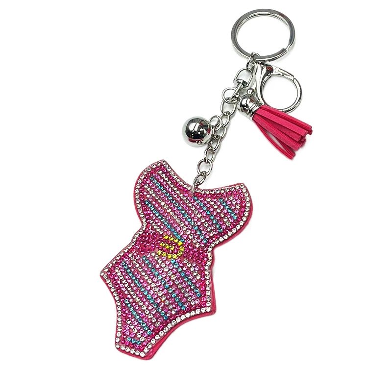 Rhinestone Bikini Keychain with Tassel — Fashion Women’s Bag Charm Accessory