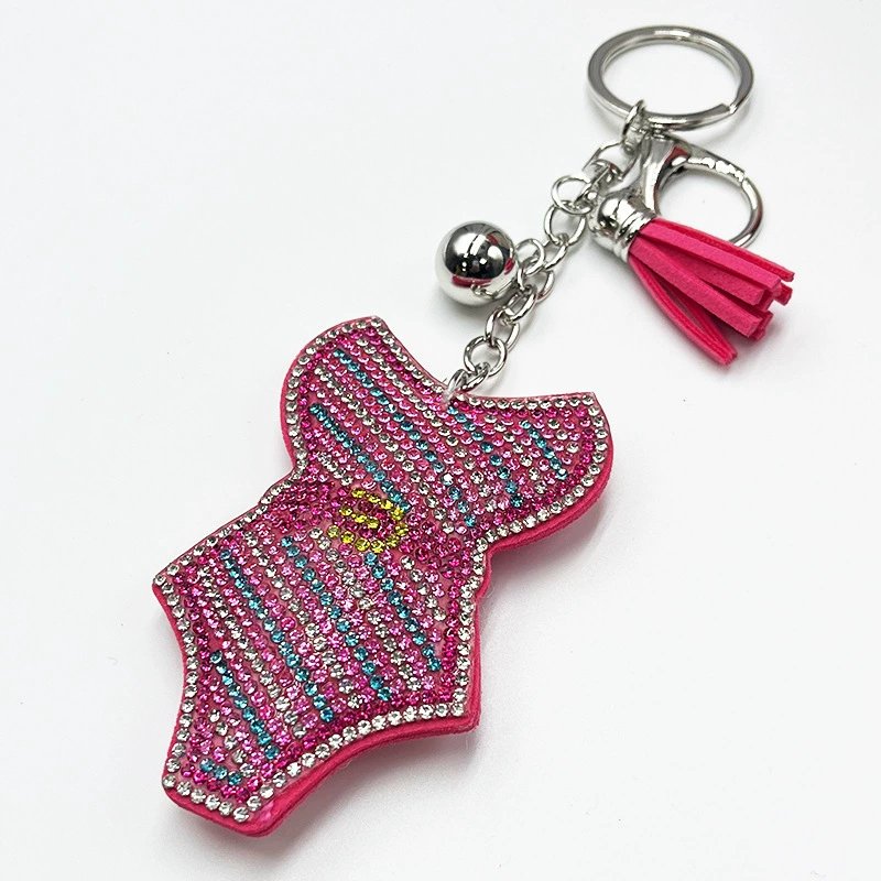 Rhinestone Bikini Keychain with Tassel — Fashion Women’s Bag Charm Accessory