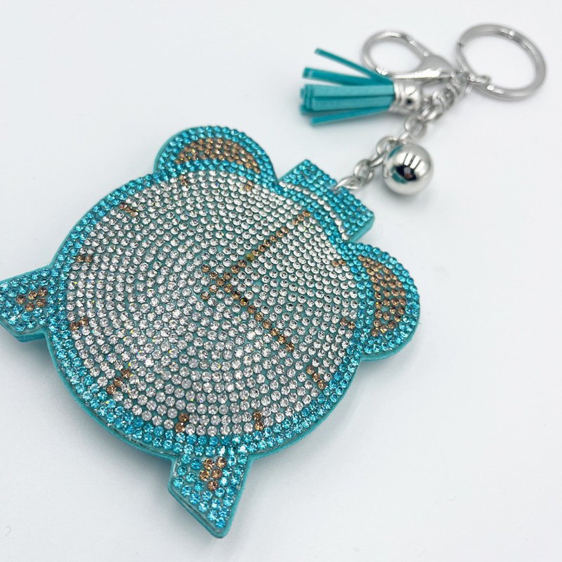 Crystal Alarm Clock Rhinestone Keychain — European-Style Tassel Bag Charm