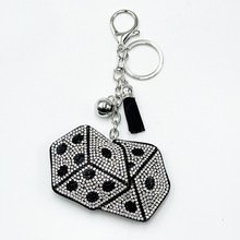 Sparkling Dice Rhinestone Keychain — Chic Tassel Bag Charm Gift for Women